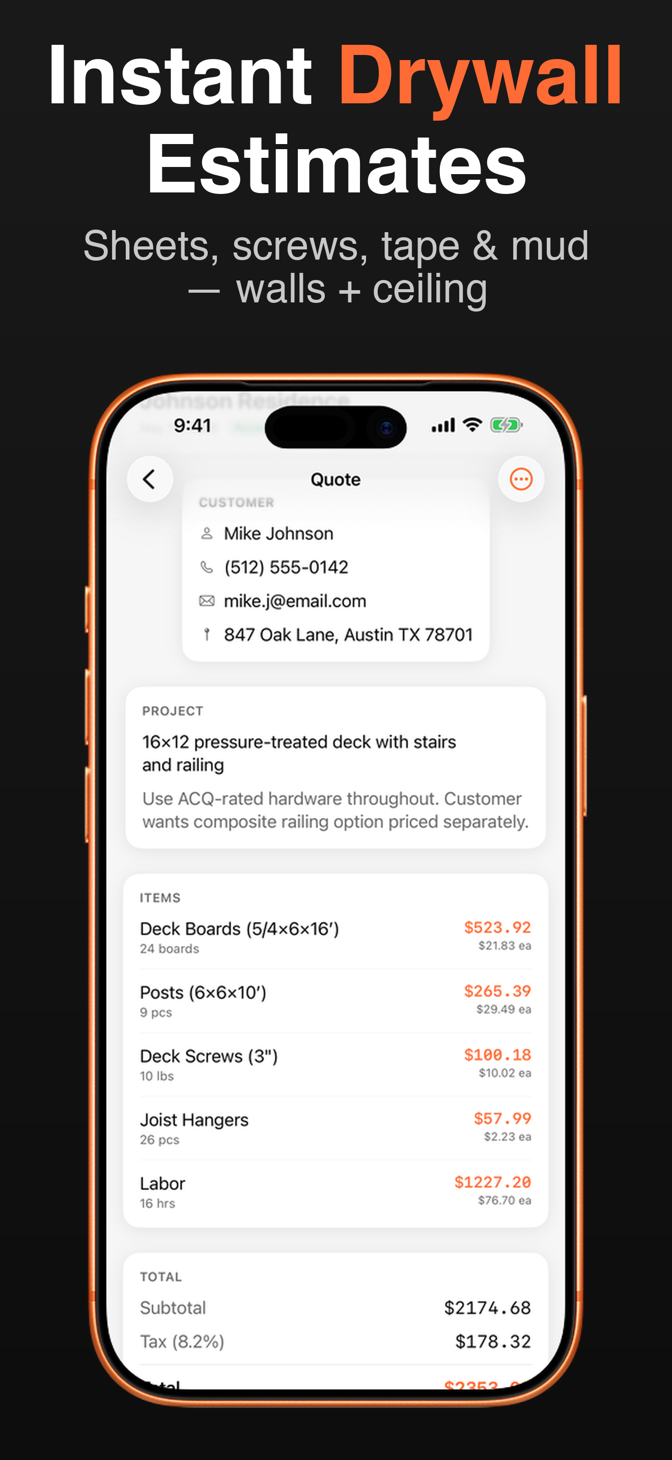 Contractor Calc Pro screenshot