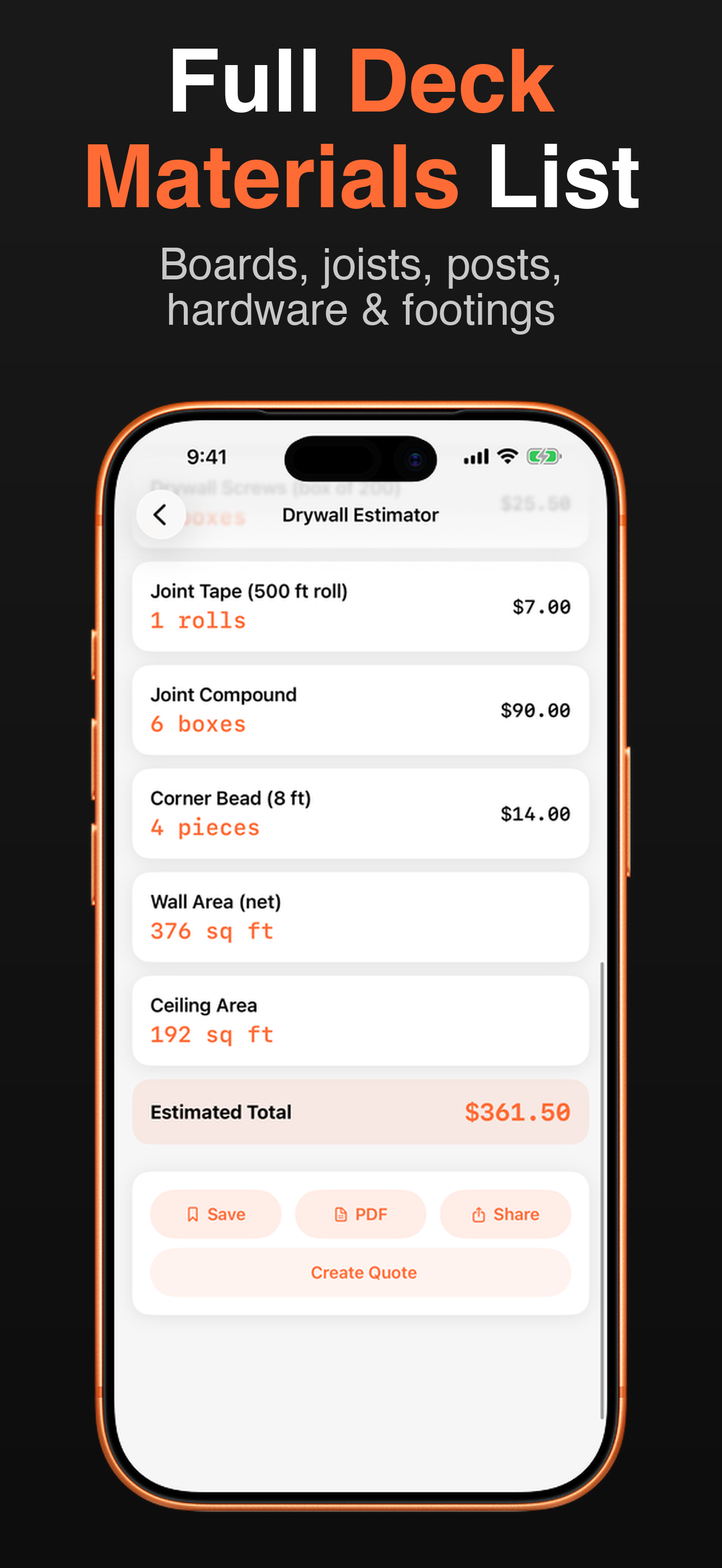 Contractor Calc Pro screenshot