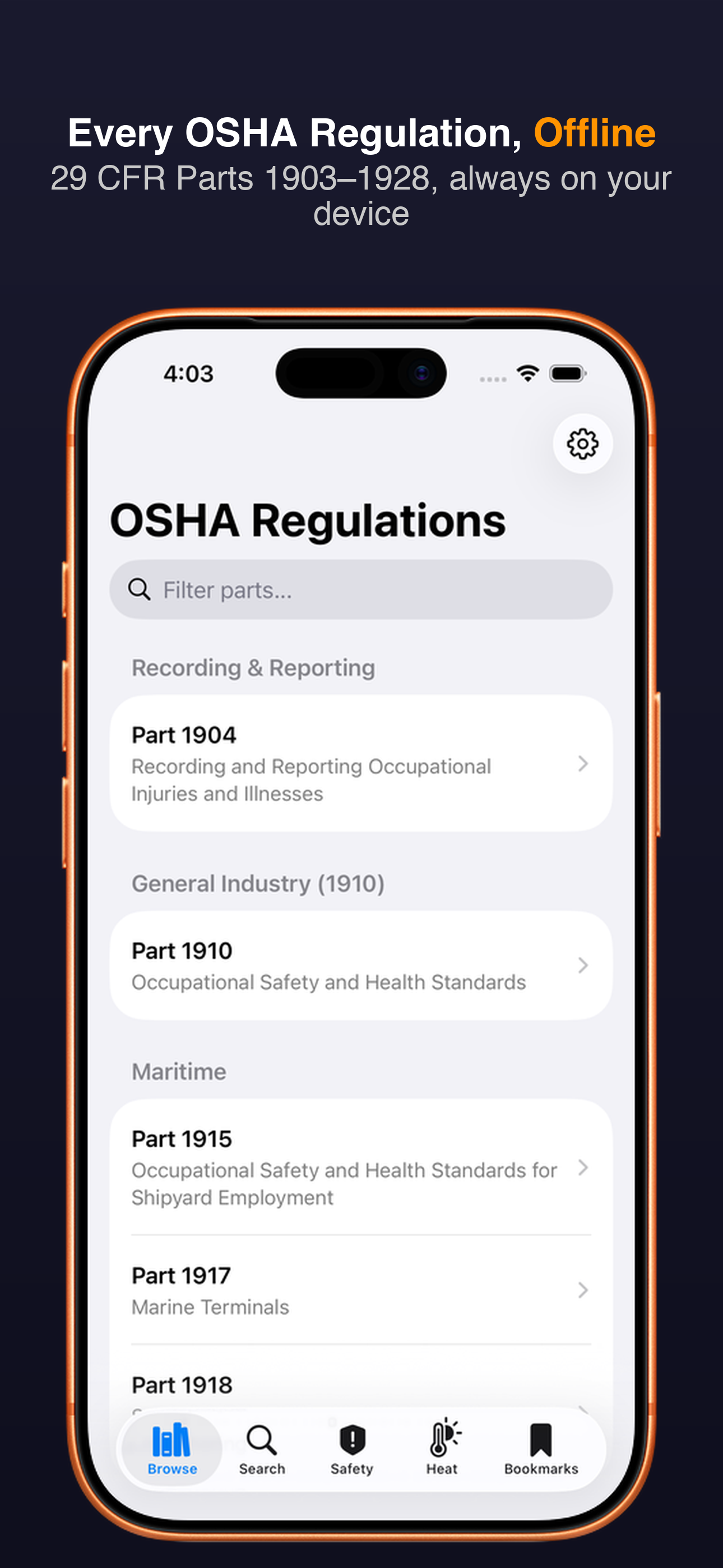 OSHA Reference screenshot