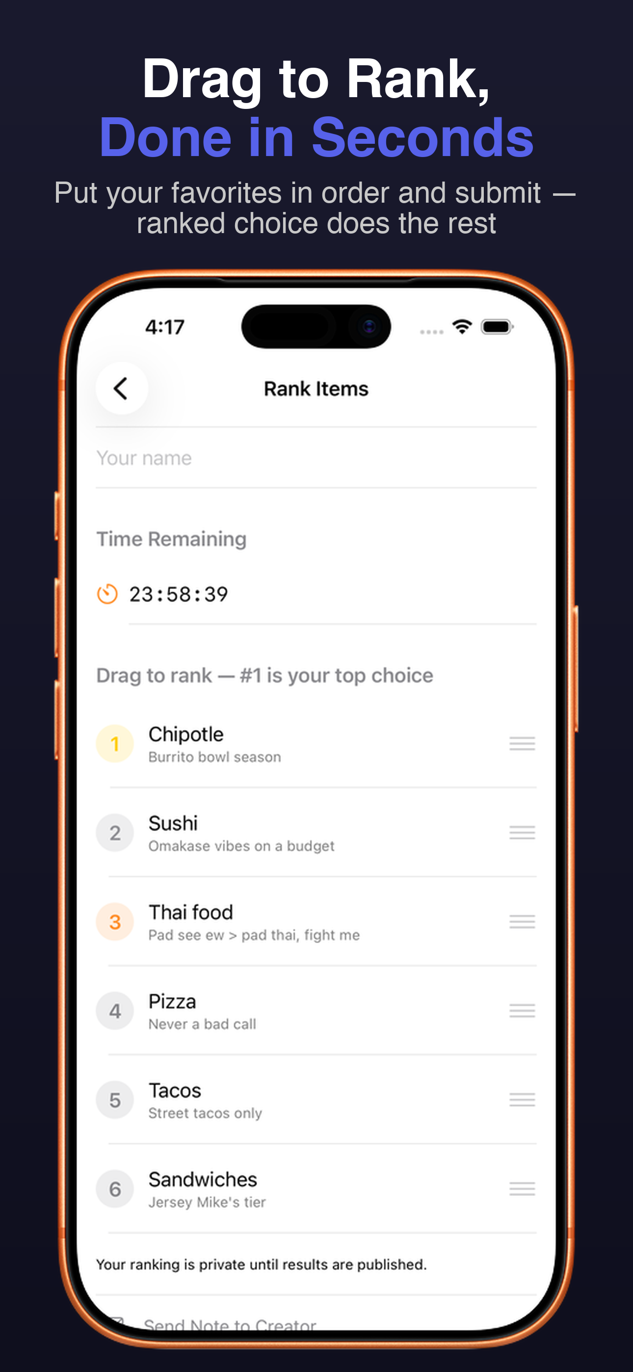 Ranked Choice: Group Vote screenshot