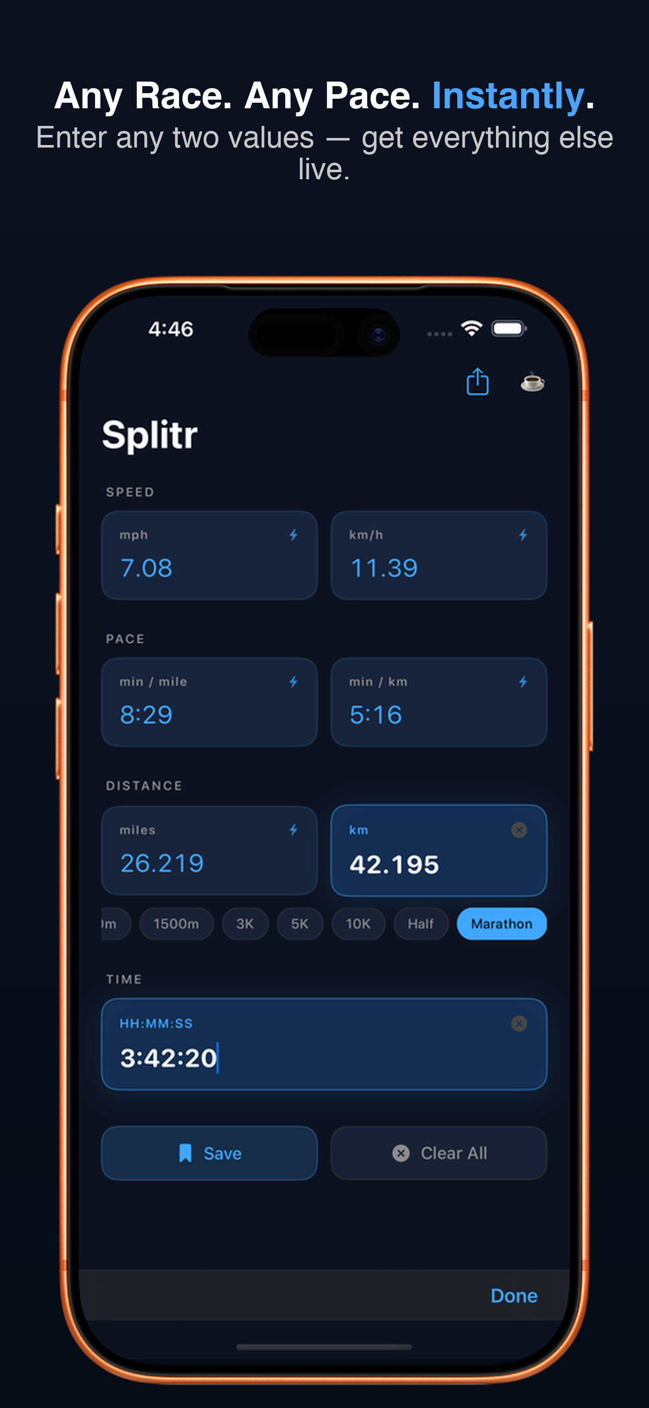 Splitr: Run Calculator screenshot