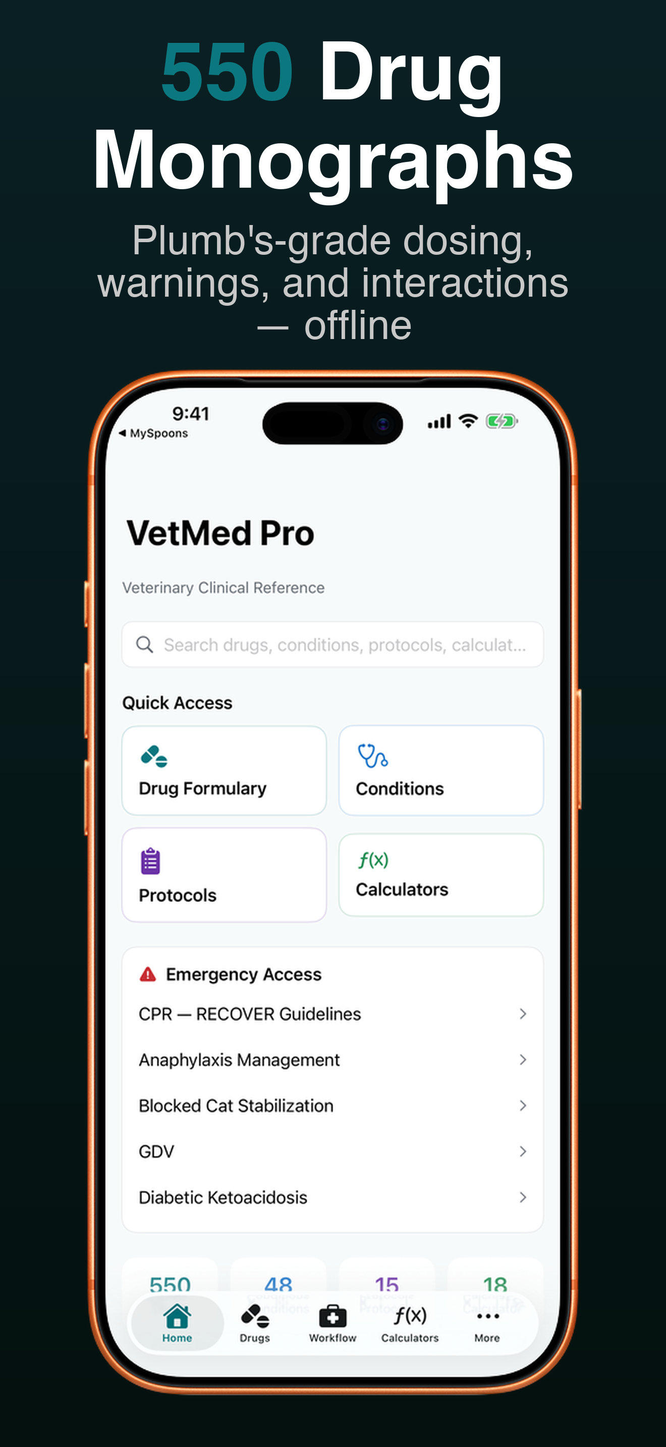 VetMed Pro drug reference screen