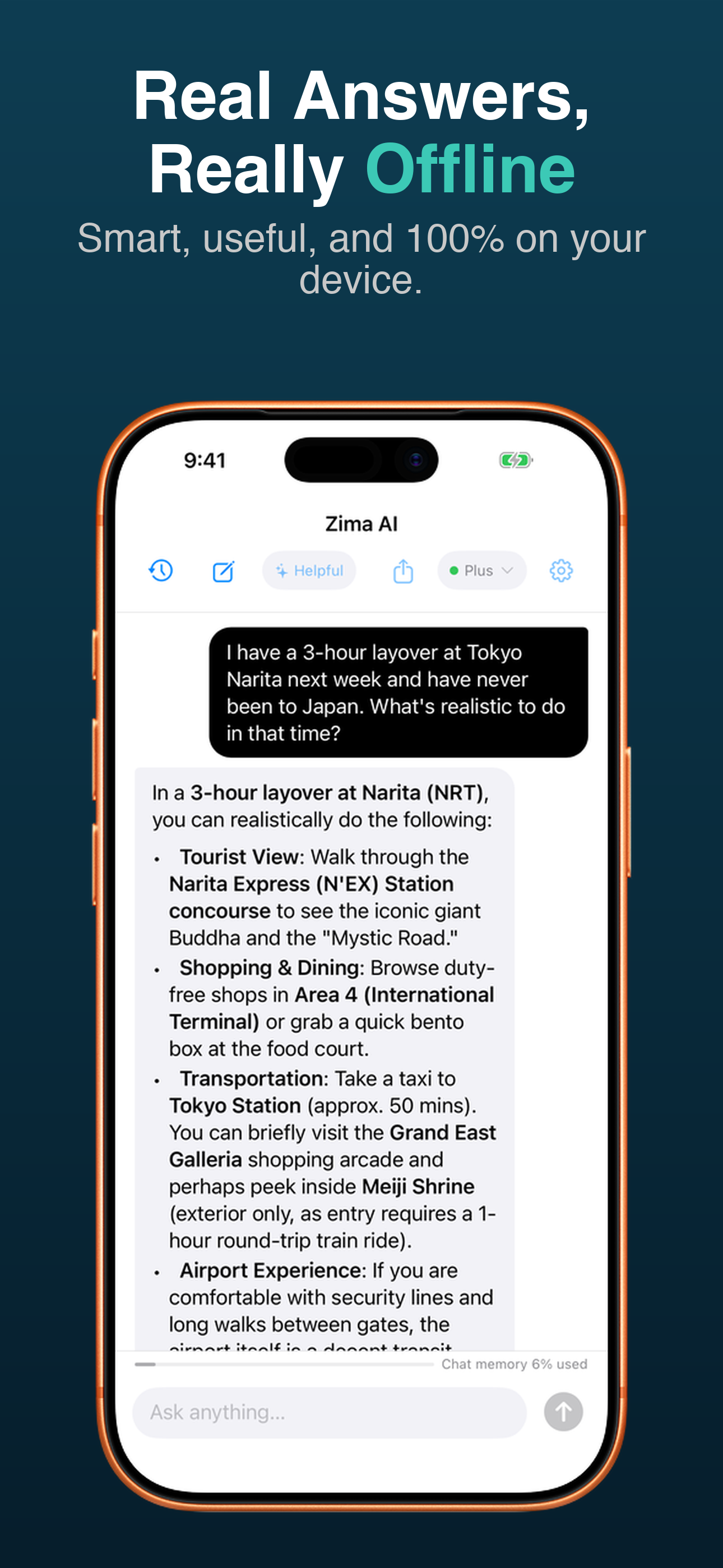 Zima: Offline AI screenshot